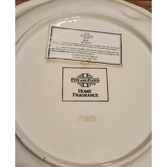 Fitz and Floyd Home Fragrance Collection Potpourri Bowl 10" Diameter EUC - Picture 6 of 6